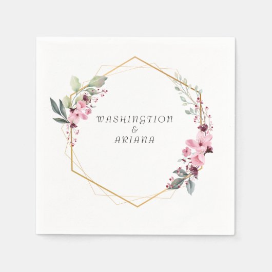 フローラユーカリ結婚プス スタンダードカクテルナプキン (正面)