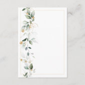 フローラユーカリ緑結婚園金ゴールド サンキューカード (裏面)