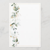 フローラユーカリ緑結婚園金ゴールド 招待状 (裏面)