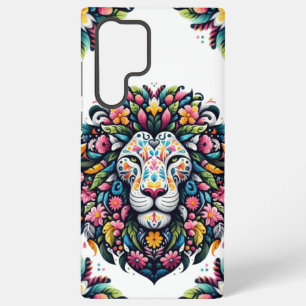 フローラライオンシルエット SAMSUNG GALAXY S22 ULTRAケース