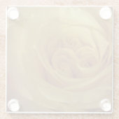 フローラライトイエローローズフォトビューティフルフラワー ガラスコースター (裏面)