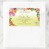 フローラライトイエロー製品ラベルモノグラムロゴ 長方形シール (バッグ)