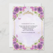 フローラライトパープル金ゴールドグリッタークラウンキンセアニラ 招待状 (裏面)