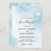 フローラライトブルー結婚式招待状 招待状 (正面/裏面)