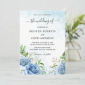 フローラライトブルー結婚式招待状 招待状 (スタンド正面)