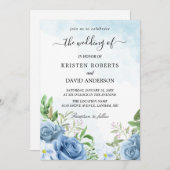 フローラライトブルー結婚式招待状 招待状 (正面/裏面)