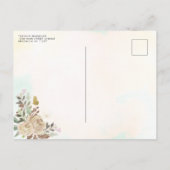 フローラライト金ゴールドプリンセス誕生日キンセアニェラ インビテーションポストカード (裏面)