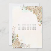 フローラライト金ゴールドプリンセス誕生日キンセアニェラ 招待状 (裏面)