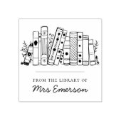 フローラライパーソナライズされたブラリ先生ブックスタンプ ラバースタンプ (インプリント)