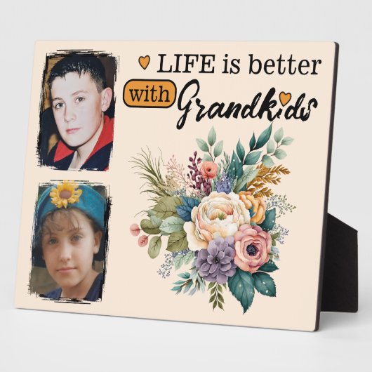 フローラライフは良い2写真グランドキッズオレンジ フォトプラーク (側面)