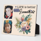 フローラライフは良い2写真グランドキッズ紫 フォトプラーク (側面)