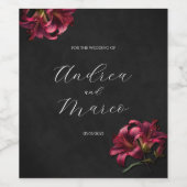 フローラライリーダークゴシック結婚ズ ワインラベル (シングルラベル)