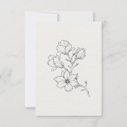 フローララインアシンプルートクラシックアイボリーRSVP 招待状 (裏面)