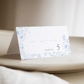 フローララインアフランスのートブルー結婚ズ プレイスカード