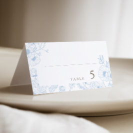 フローララインアフランスのートブルー結婚ズ プレイスカード