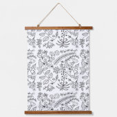 フローララインアートの色 吊り下げ型タペストリー (正面)