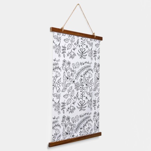 フローララインアートの色 吊り下げ型タペストリー (傾斜あり)