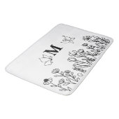 フローララインアートカスタムモノグラム バスマット (アングル)