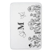 フローララインアートカスタムモノグラム バスマット (正面縦)
