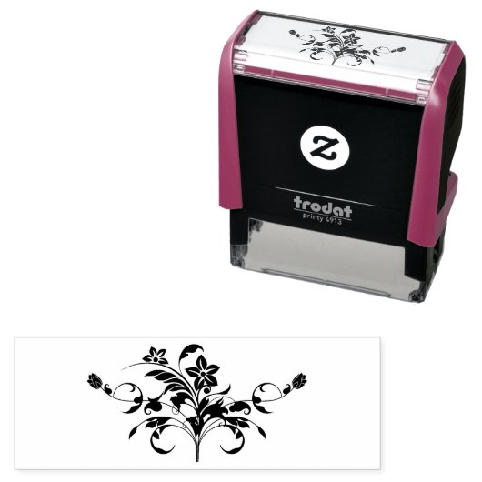 フローララインアートシルエットデザイン セルフインキングスタンプ (インサイチュ)