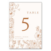フローララインアートテラコッタ結婚ズ テーブルナンバー (正面)