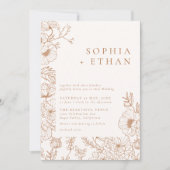 フローララインアートテラコッタ結婚ズ 招待状 (正面)