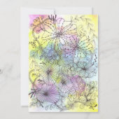 フローララインアートパステルウォーターカラーブライダルシャワー 招待状 (裏面)