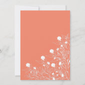 フローララインアートホワイトとサーモン結婚ズ 招待状 (裏面)