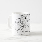 フローララインアートミニマル：女性。 コーヒーマグカップ (正面左)