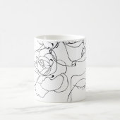 フローララインアートミニマル：女性。 コーヒーマグカップ (中央)