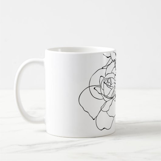フローララインアートミニマル：女性。 コーヒーマグカップ (左)