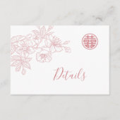 フローララインアート中国の赤面結婚の詳細 エンクロージャーカード (正面)