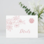 フローララインアート中国の赤面結婚の詳細 エンクロージャーカード (スタンド正面)