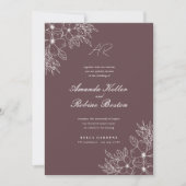 フローララインアート結婚式招待状 招待状 (正面)