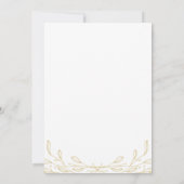 フローララインゴールデンクロスミニマリストバプテスマ 招待状 (裏面)