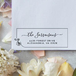 フローララインフレーム名前をカスタムすると差出人住所 ラバースタンプ