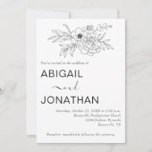 フローララインミニマルアシンプルートベッポケ結婚ス 招待状 (正面)