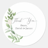 フローララウンドありがとう結婚のシールまたはシール ラウンドシール (正面)