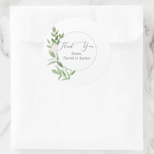 フローララウンドありがとう結婚のシールまたはシール ラウンドシール (バッグ)