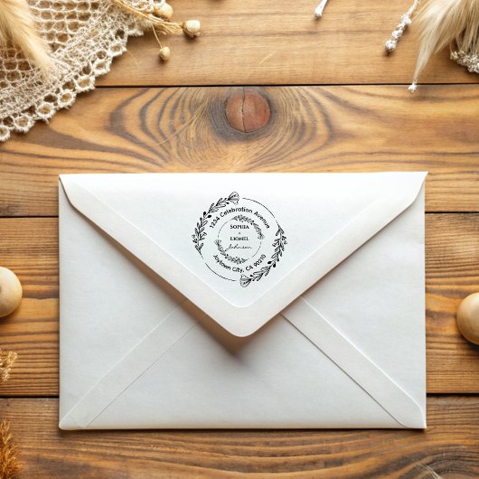 フローララウンドリース結婚の差出人住所 ラバースタンプ