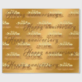 フローララグジュアリーハッピー金ゴールド50周年記念 ラッピングペーパー (フラット)