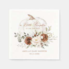 フローララストカボチャ秋ベビシャワーナプキンス スタンダードカクテルナプキン