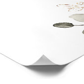 フローララストクリームグリーン結婚リーのウェルカムサイン ポスター (角)