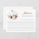 フローララストクリームパンプキンベビーシャワーアドバイスカード エンクロージャーカード (正面/裏面)