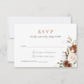 フローララストパンプキングリーナリー秋の結婚式RSVP 招待状 (正面)