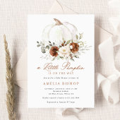 フローララストパンプキングリーン秋ベビーシャワーインヴィ 招待状