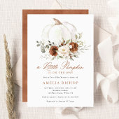 フローララストパンプキングリーン秋ベビーシャワーインヴィ 招待状