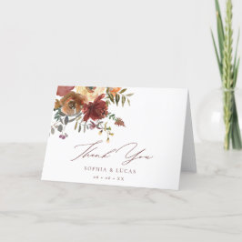フローララストブルゴーニュ秋の結婚式 サンキューカード