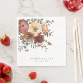 フローララストブルゴーニュ秋の結婚式 スタンダードランチョンナプキン (インサイチュ)