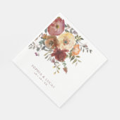 フローララストブルゴーニュ秋の結婚式 スタンダードランチョンナプキン (角)